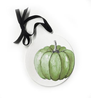 Offset Green Pumpkin Ornament